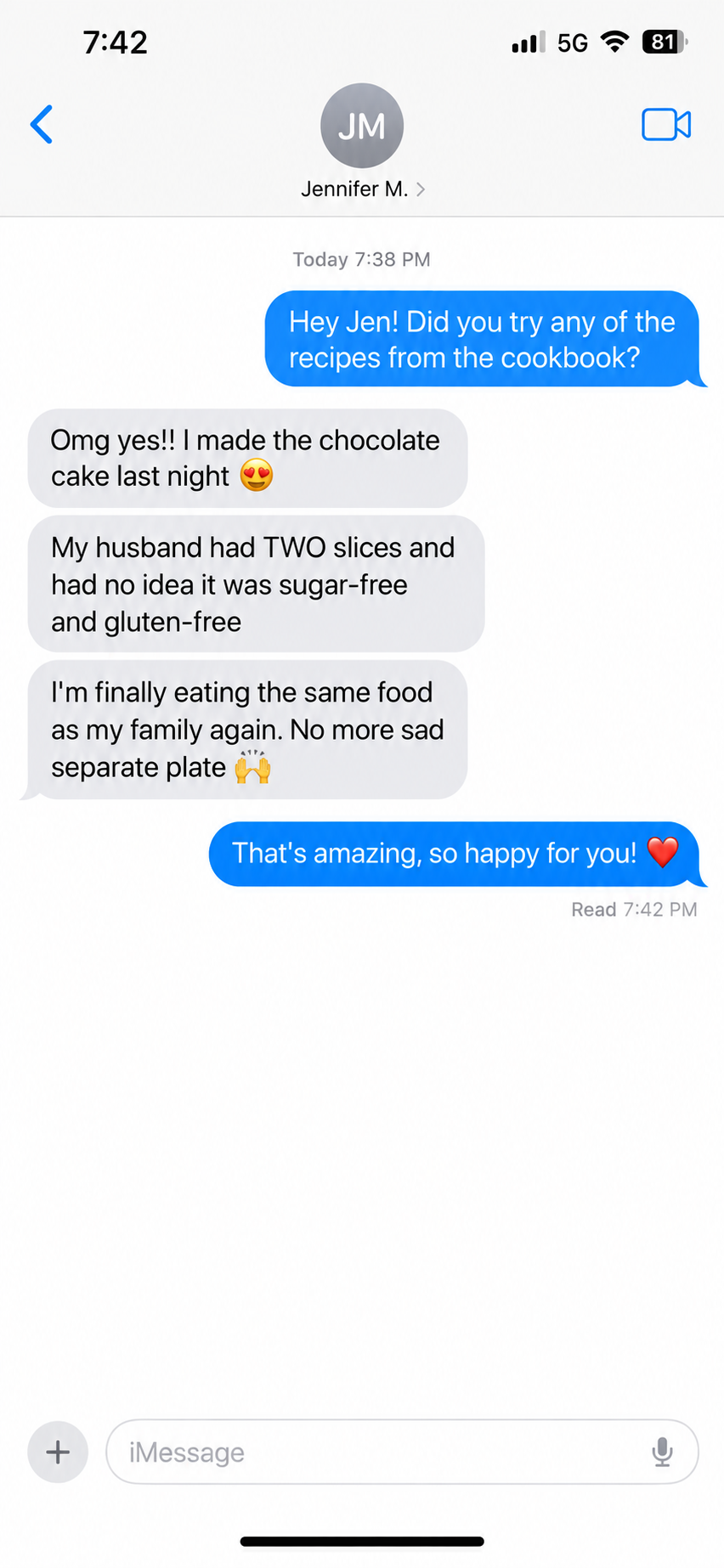 Customer message